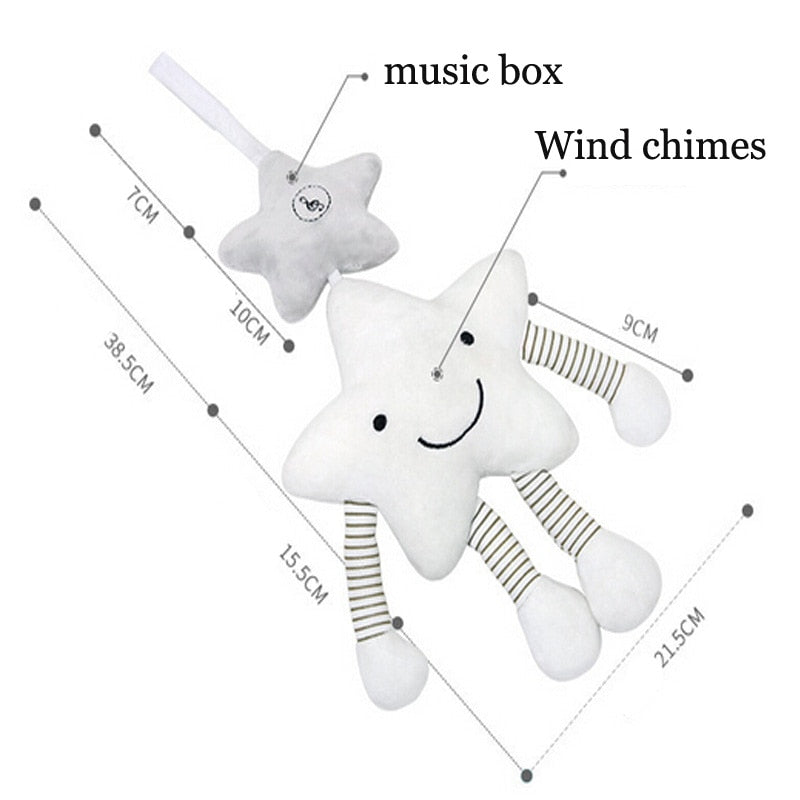 Baby Stroller Toy Musical Plush Star For Sensory Play