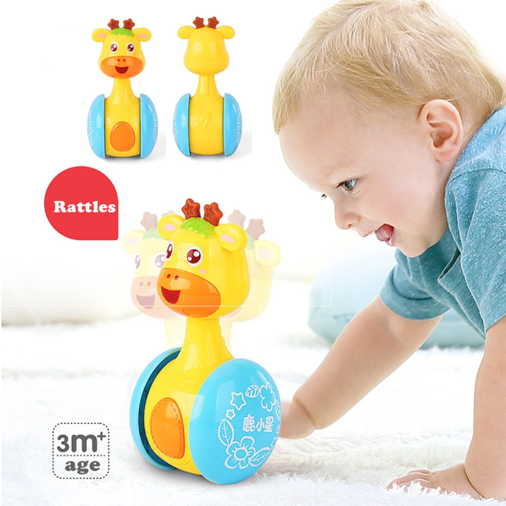 Baby Rattle Tumbler Toy for Engaging Tummy Time Play
