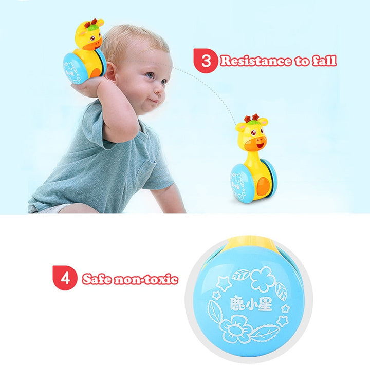 Baby Rattle Tumbler Toy for Engaging Tummy Time Play