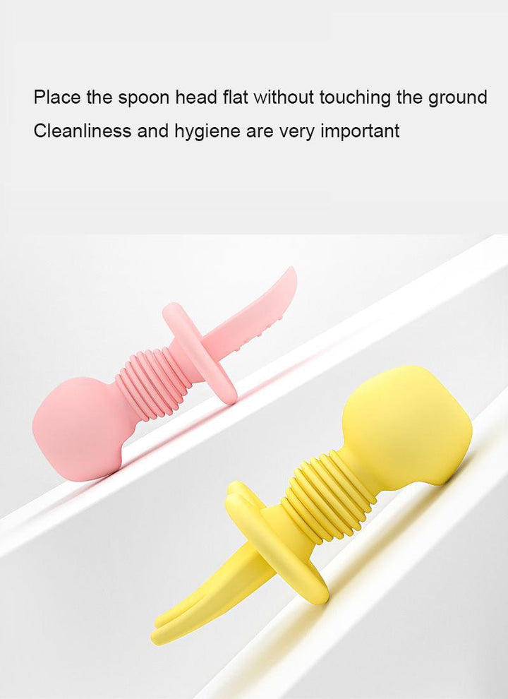Baby Silicone Feeding Spoon & Fork for Gentle Gum Care