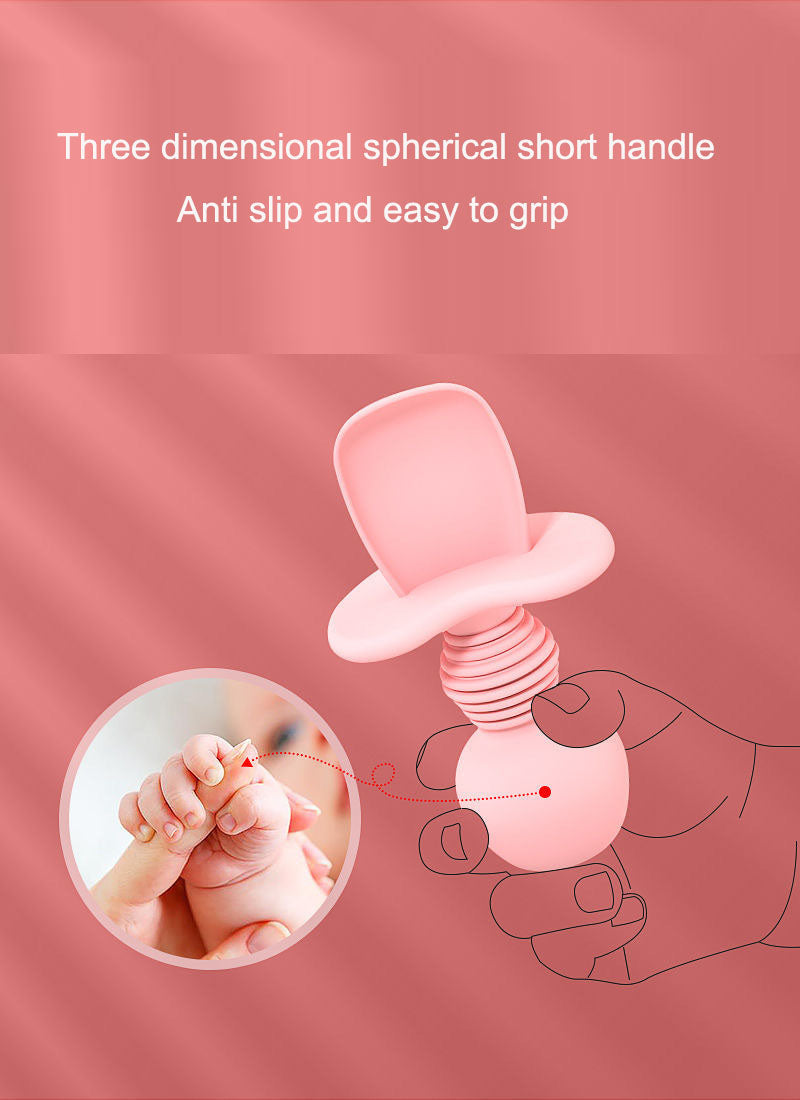 Baby Silicone Feeding Spoon & Fork for Gentle Gum Care