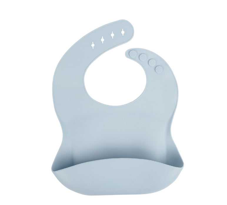 Silicone Baby Bib with Food-Catcher Pocket, No Wash