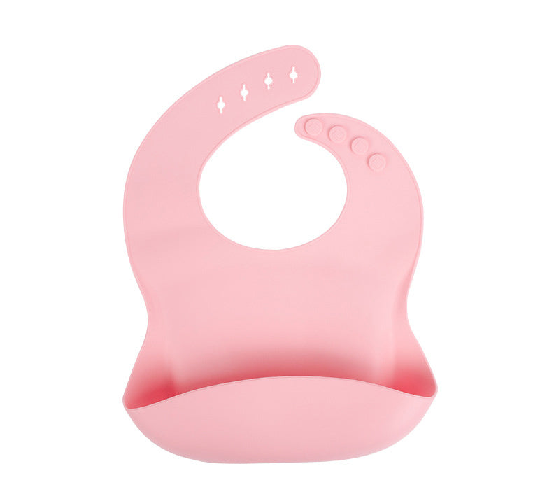 Silicone Baby Bib with Food-Catcher Pocket, No Wash