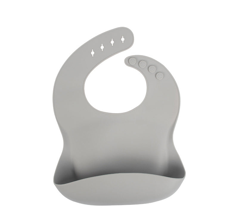 Silicone Baby Bib with Food-Catcher Pocket, No Wash