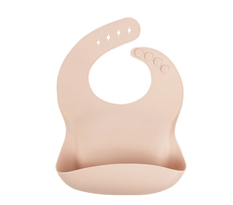 Silicone Baby Bib with Food-Catcher Pocket, No Wash