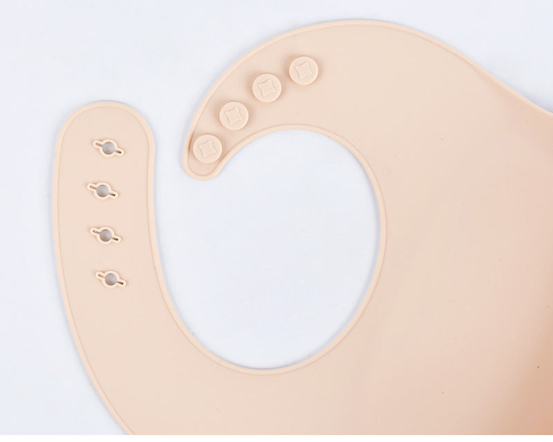 Silicone Baby Bib with Food-Catcher Pocket, No Wash