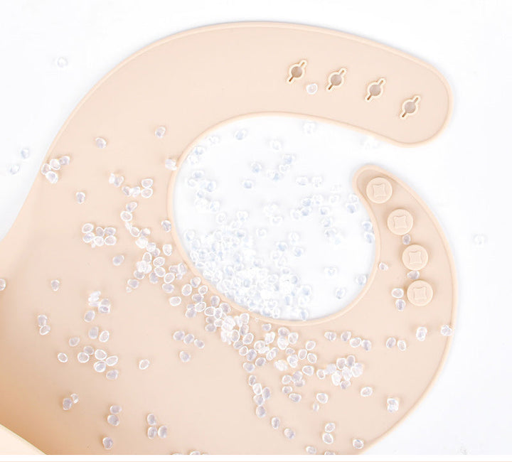 Silicone Baby Bib with Food-Catcher Pocket, No Wash