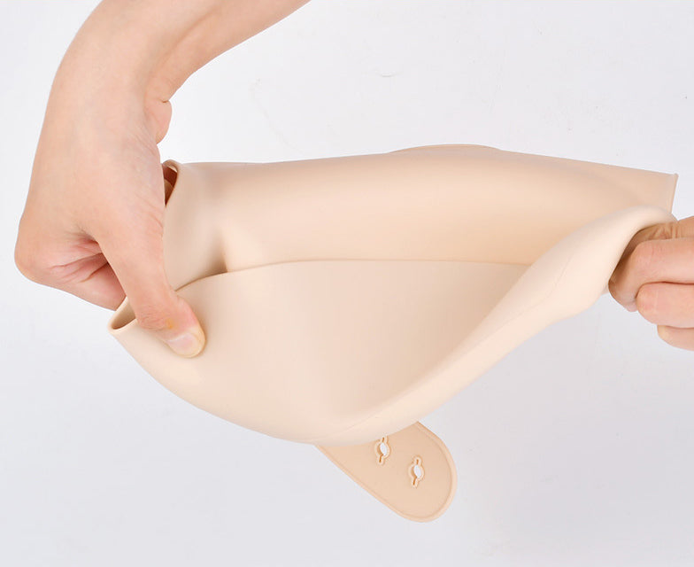 Silicone Baby Bib with Food-Catcher Pocket, No Wash