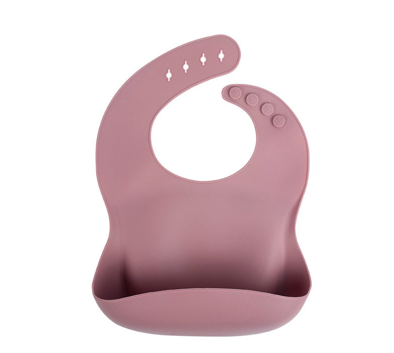 Silicone Baby Bib with Food-Catcher Pocket, No Wash
