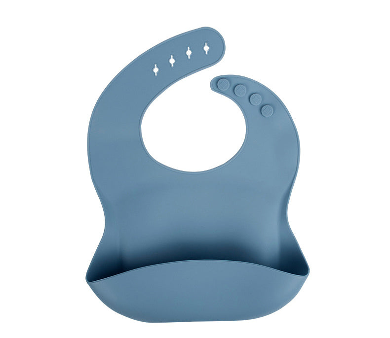 Silicone Baby Bib with Food-Catcher Pocket, No Wash