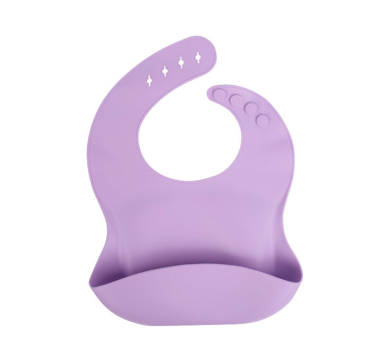 Silicone Baby Bib with Food-Catcher Pocket, No Wash