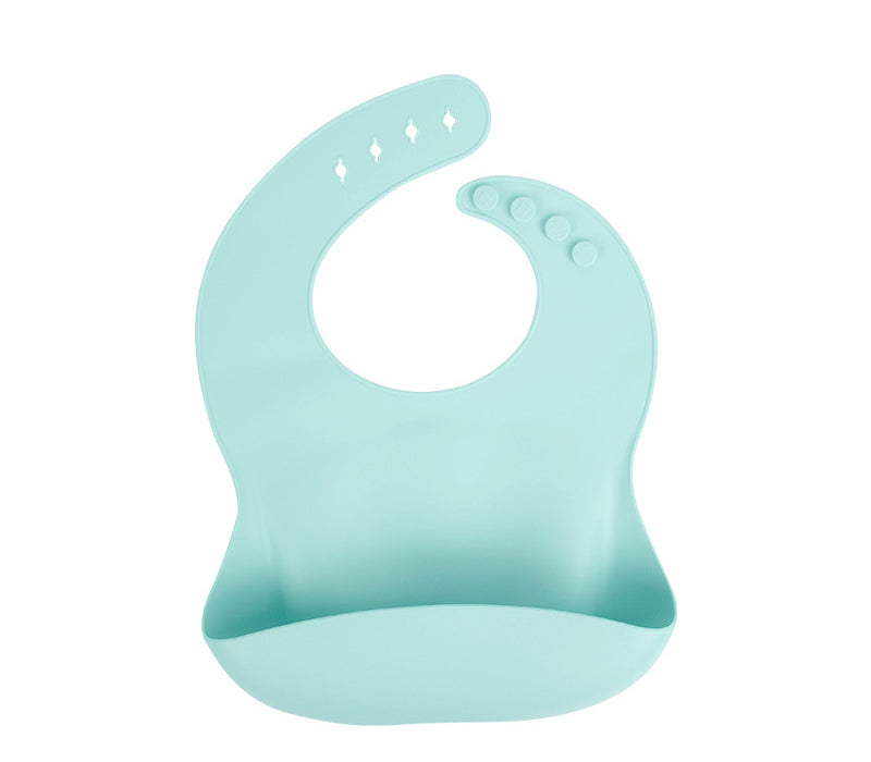 Silicone Baby Bib with Food-Catcher Pocket, No Wash
