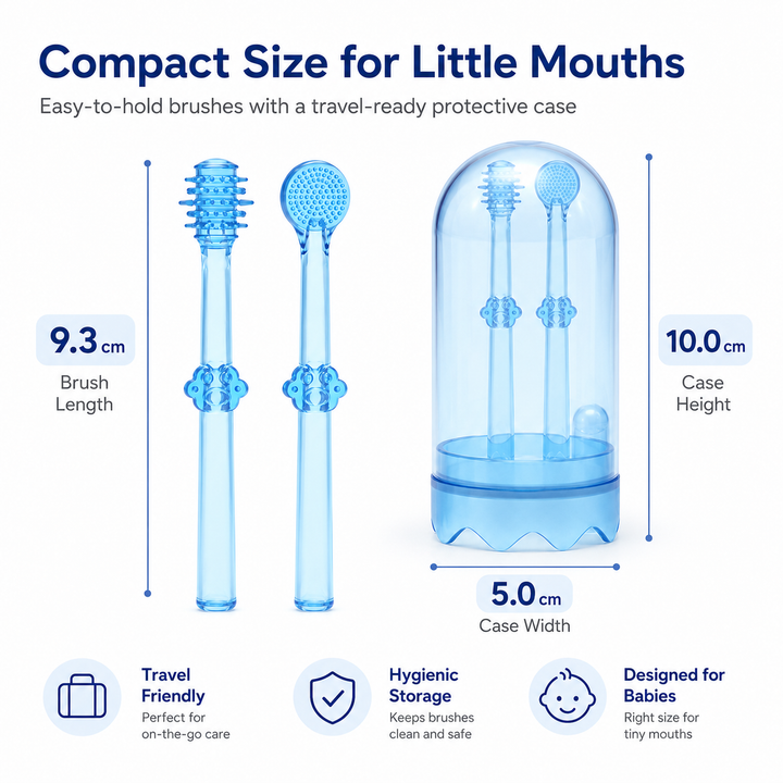 Baby Silicone Toothbrush & Tongue Cleaner Set (4-Piece)