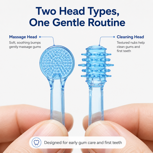 Baby Silicone Toothbrush & Tongue Cleaner Set (4-Piece)