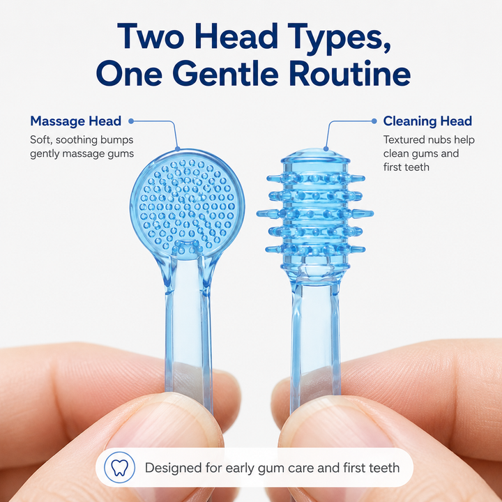 Baby Silicone Toothbrush & Tongue Cleaner Set (4-Piece)