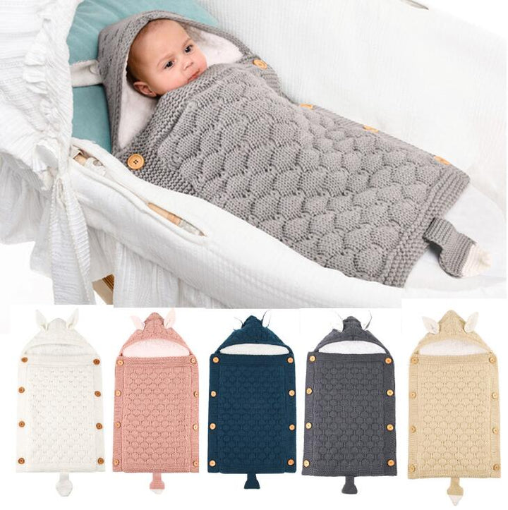 Baby Knitted Sleep Sack for Cozy, Covered Naps & Strolls