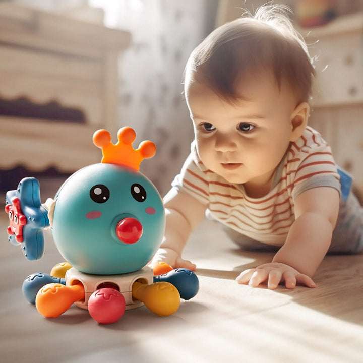 Spinning Octopus Baby Toy for Screen-Free Learning