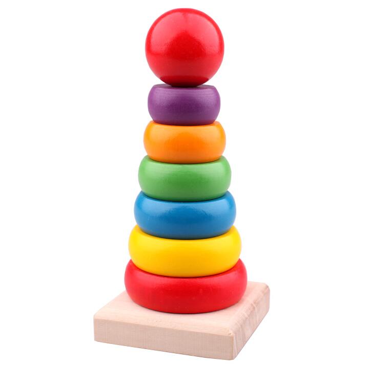 Wooden Stacking Toy Tower for Toddler Learning Play