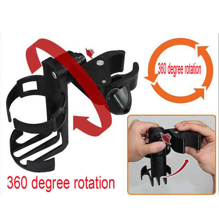 Stroller & Bike Bottle Holder With 360-Degree Rotation