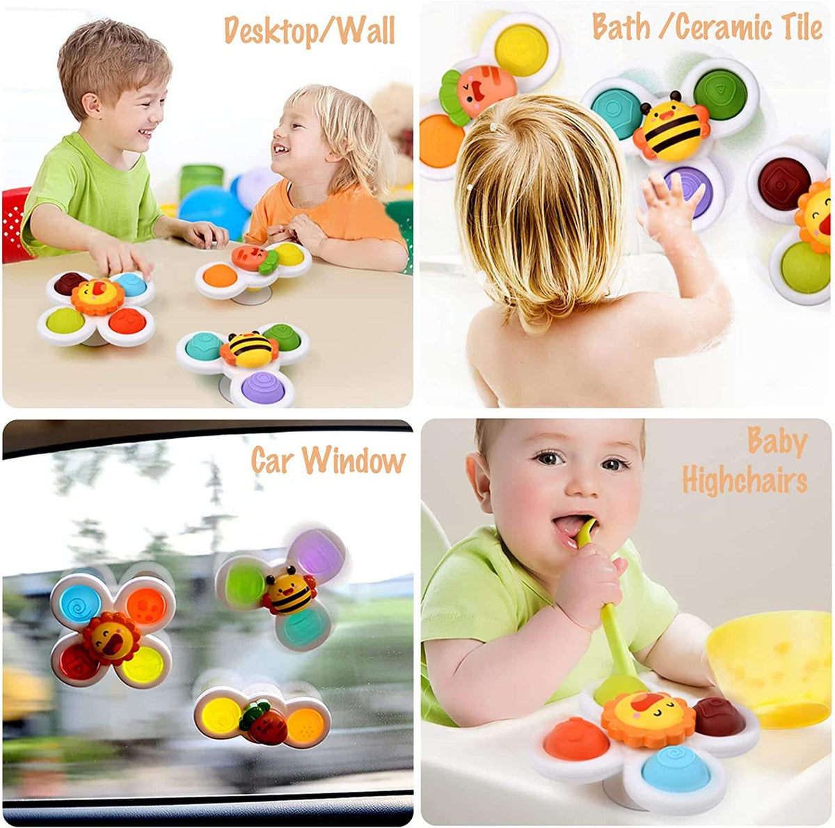 Baby Suction Cup Spinner Toys for Screen-Free Play