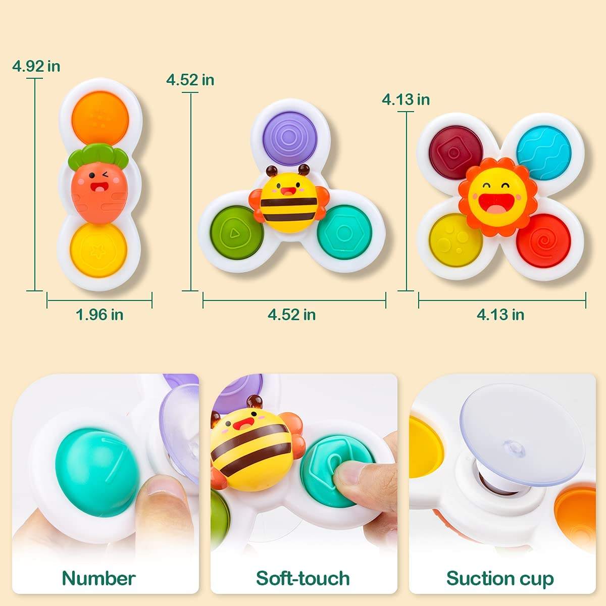 Baby Suction Cup Spinner Toys for Screen-Free Play