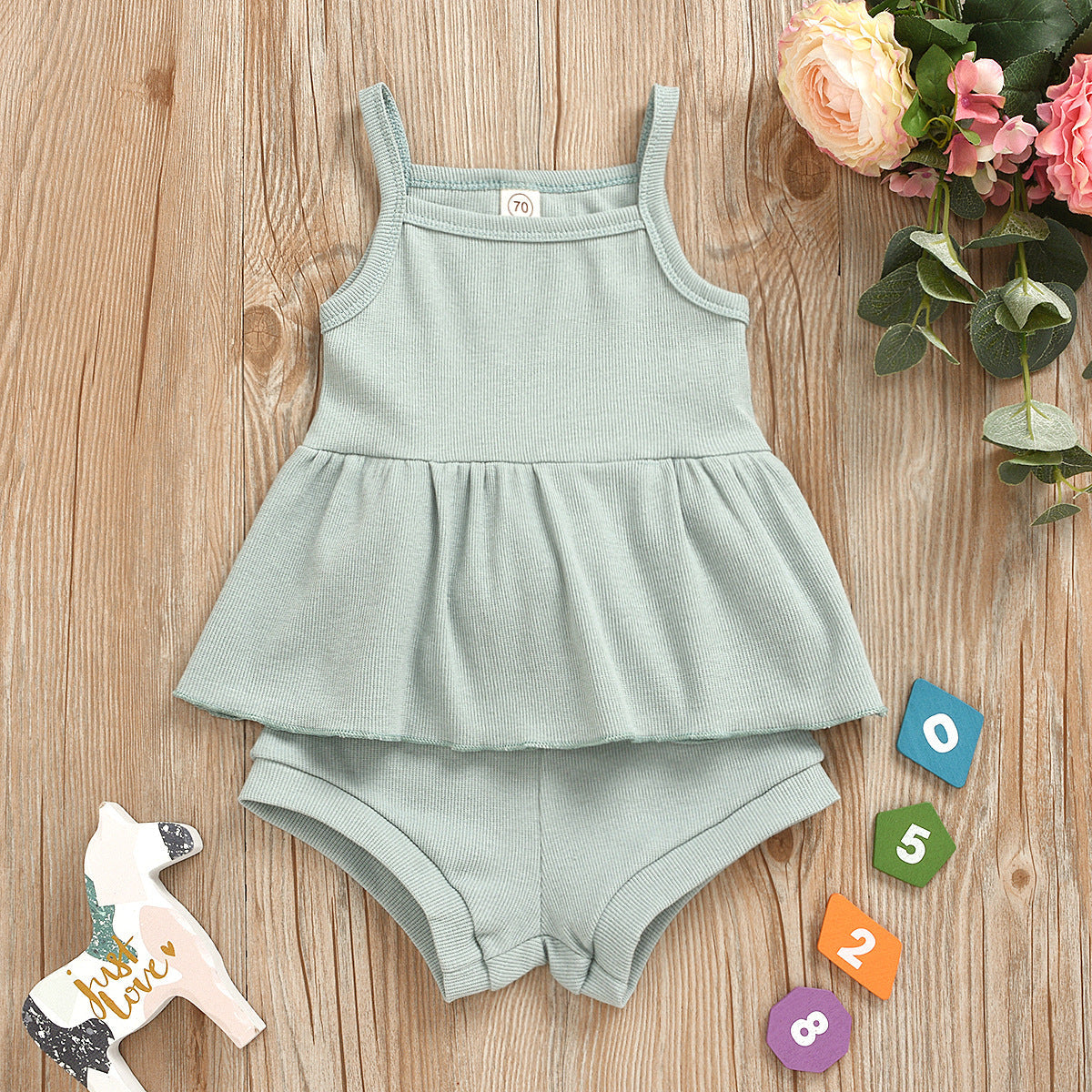 Baby Girl Summer Outfit Set – Easy 2-Piece Dressing
