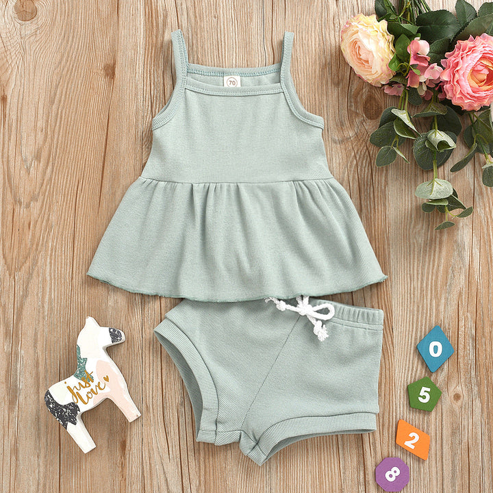 Baby Girl Summer Outfit Set – Easy 2-Piece Dressing