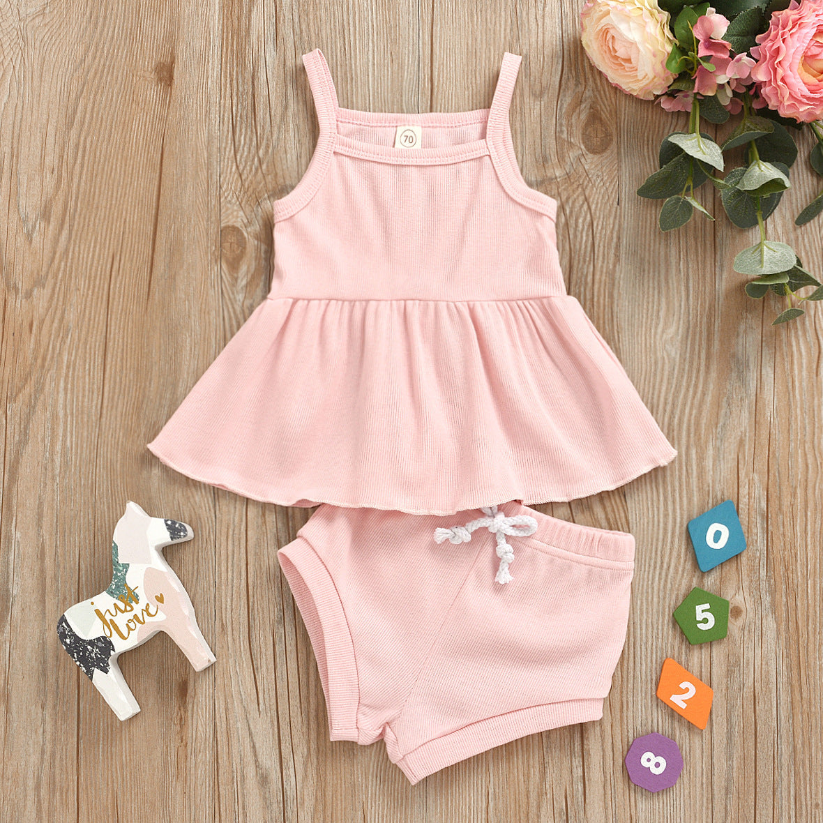 Baby Girl Summer Outfit Set – Easy 2-Piece Dressing