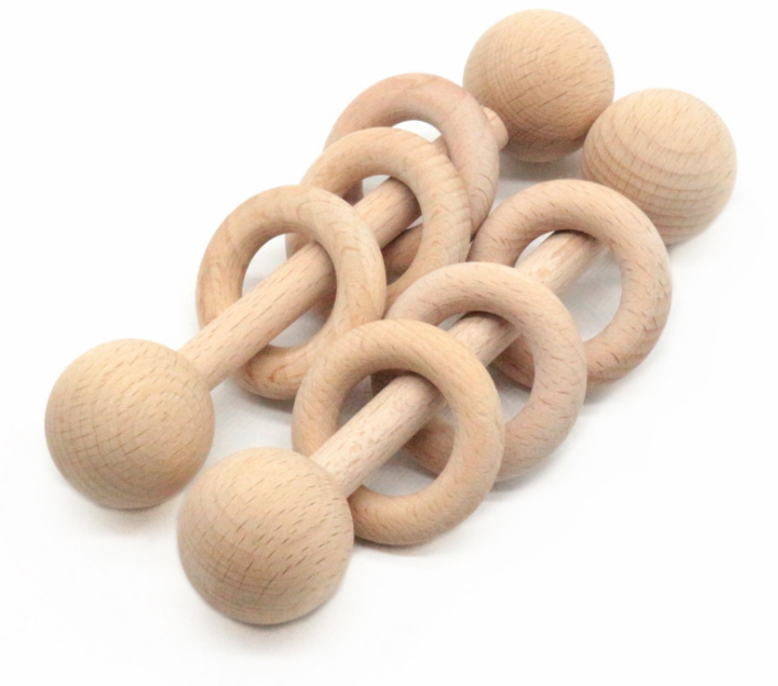 Wooden Baby Teether Ring Toy for Soothing Sore Gums