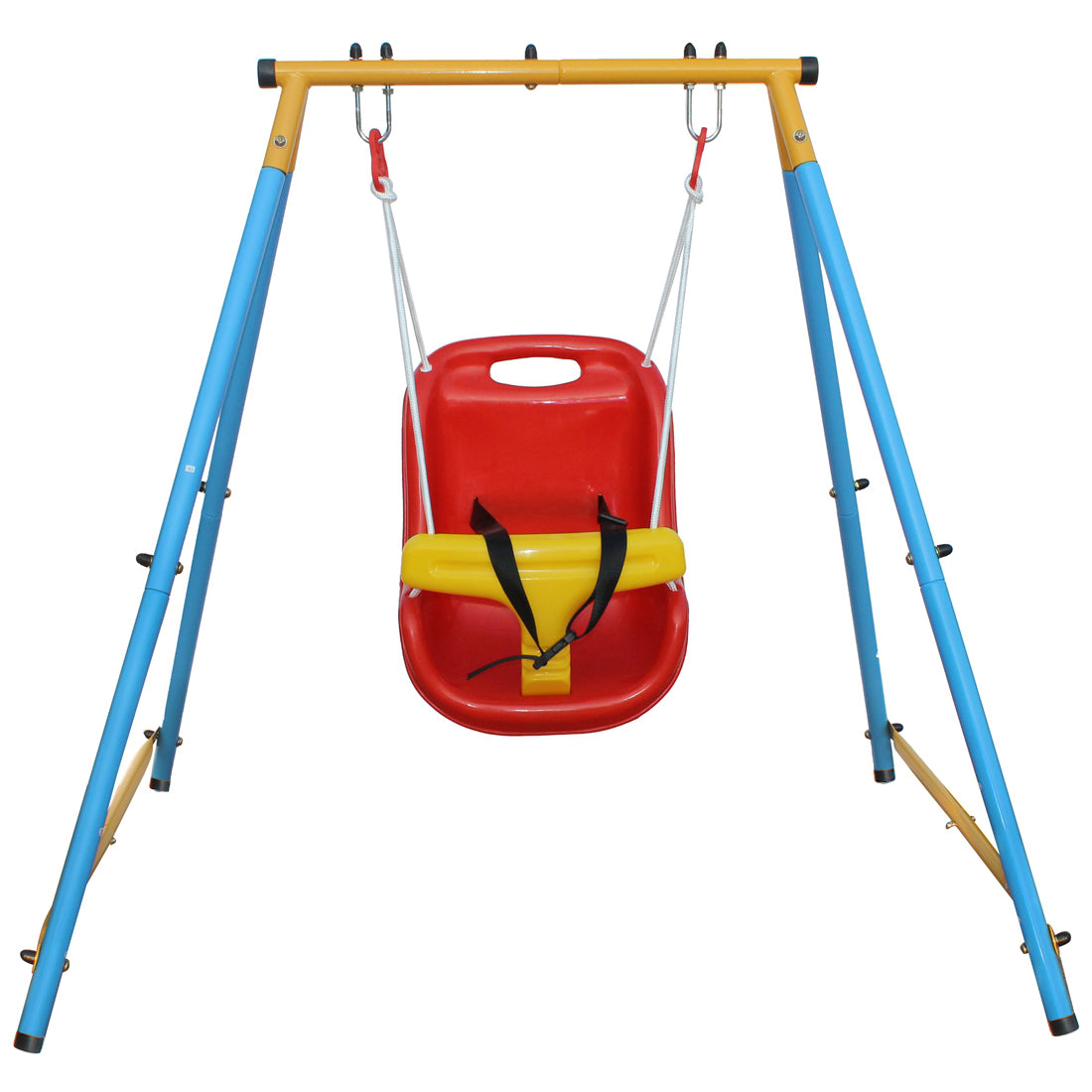 Toddler Metal Swing Set with Safety Belt for Backyard