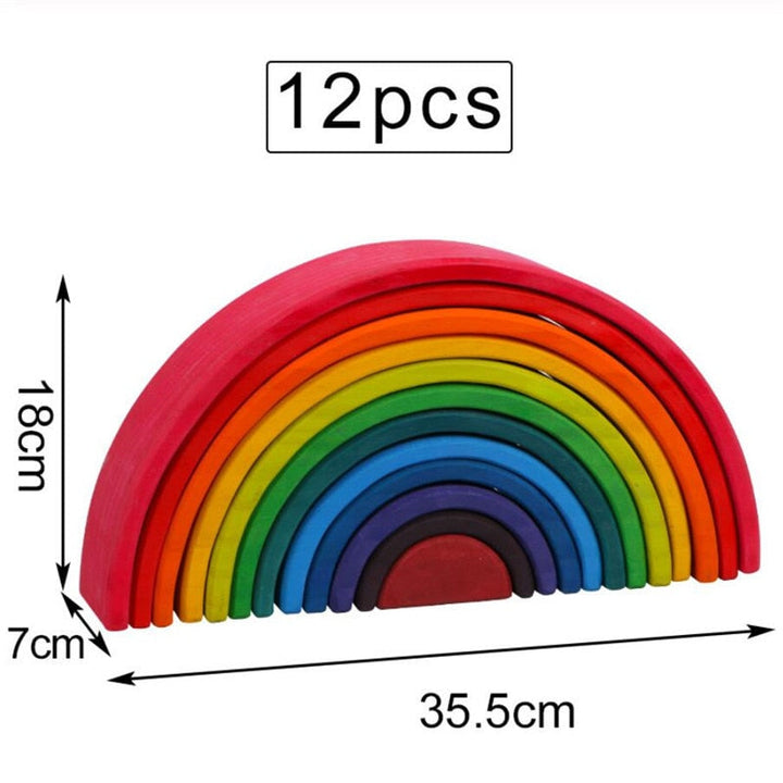 Wooden Rainbow Stacker for Creative Montessori Play