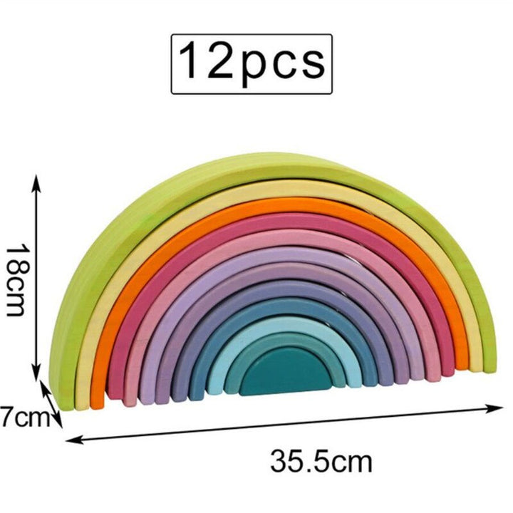 Wooden Rainbow Stacker for Creative Montessori Play