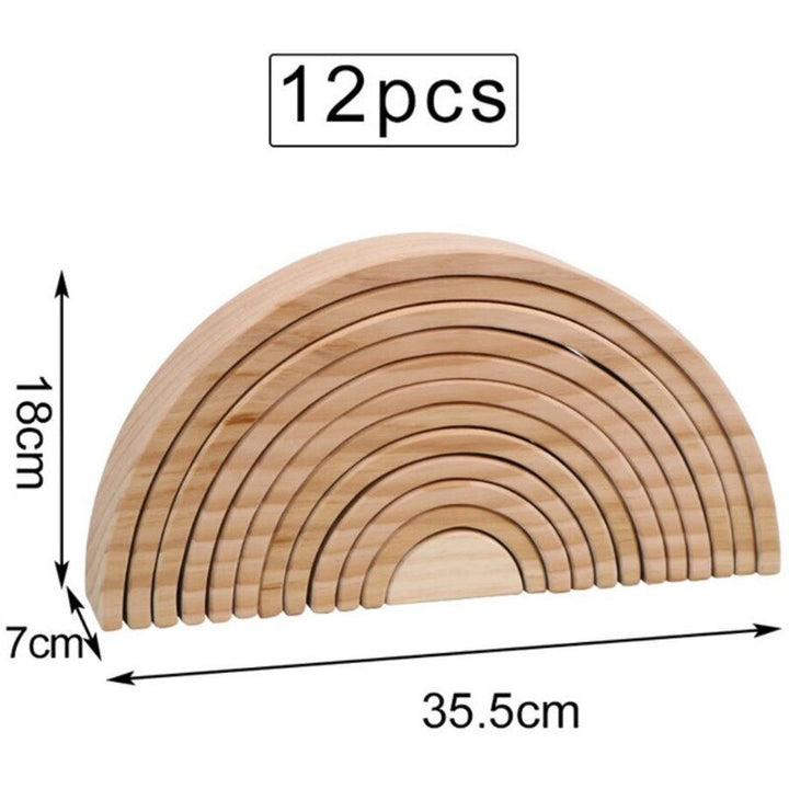 Wooden Rainbow Stacker for Creative Montessori Play