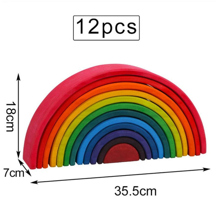 Wooden Rainbow Stacker for Creative Montessori Play