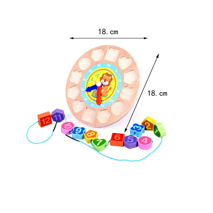 Wooden Montessori Clock Toy for Screen-Free Learning