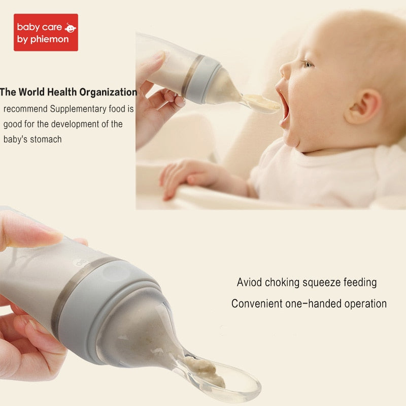 Baby Silicone Feeding Spoon Bottle for Controlled Meals