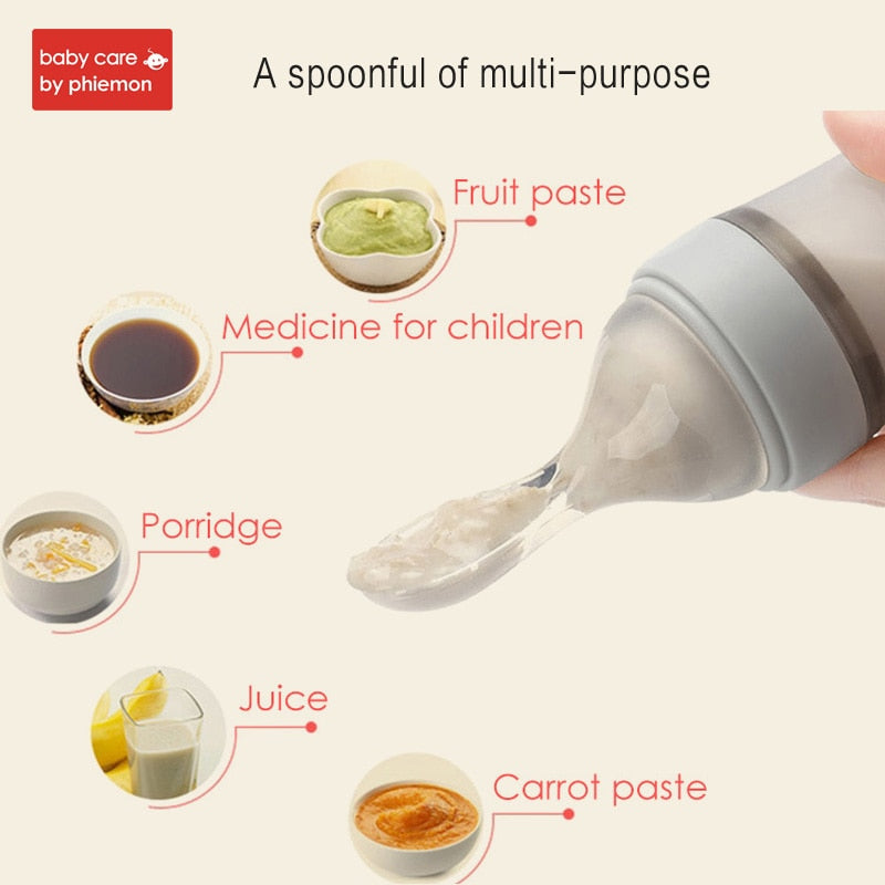 Baby Silicone Feeding Spoon Bottle for Controlled Meals