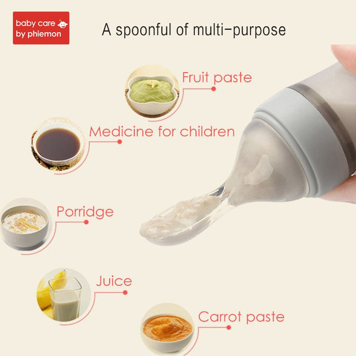 Baby Silicone Feeding Spoon Bottle for Controlled Meals