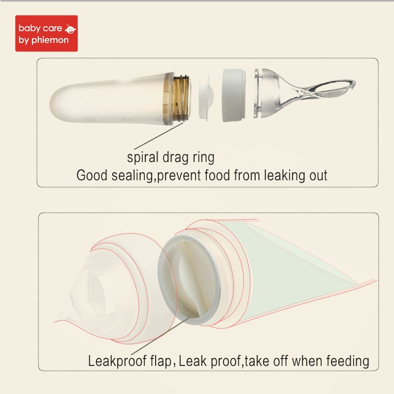 Baby Silicone Feeding Spoon Bottle for Controlled Meals