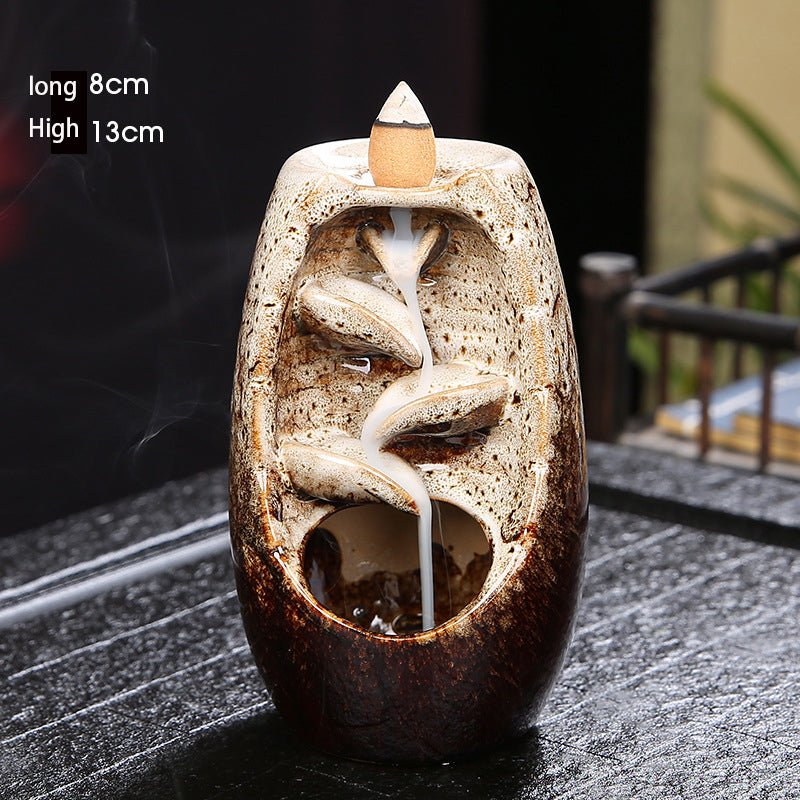 Backflow Incense Burner for Waterfall Zen Ambiance