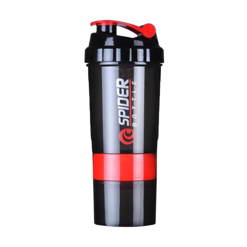 Protein Shaker Bottle with Agitator and Storage