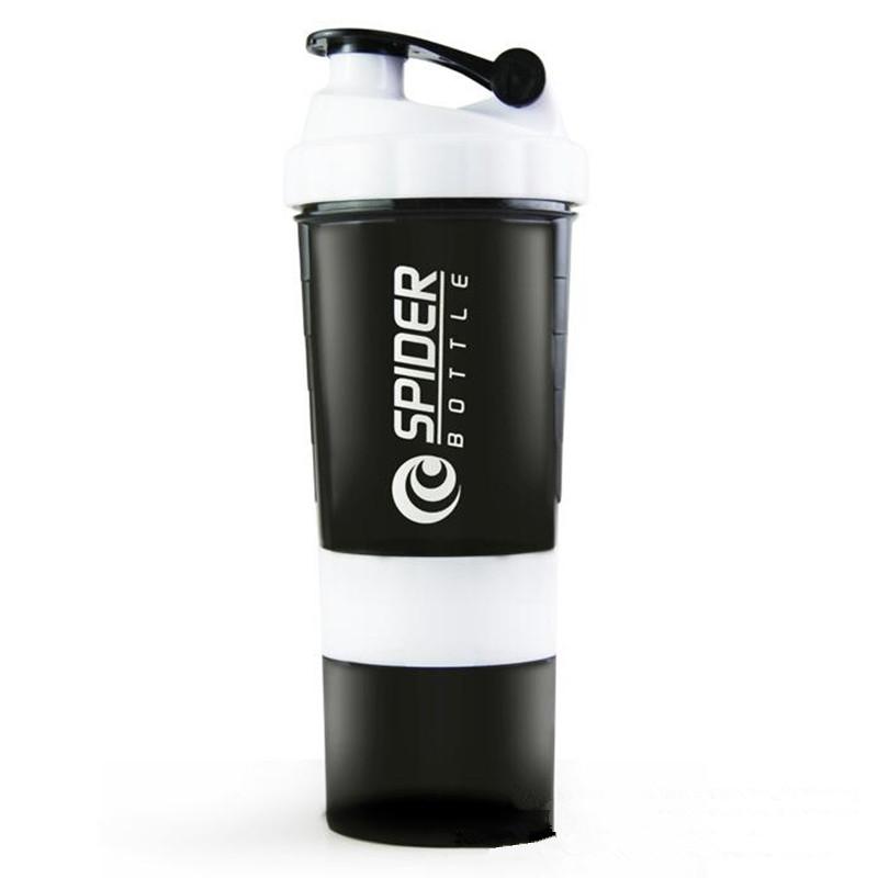 Protein Shaker Bottle with Agitator and Storage