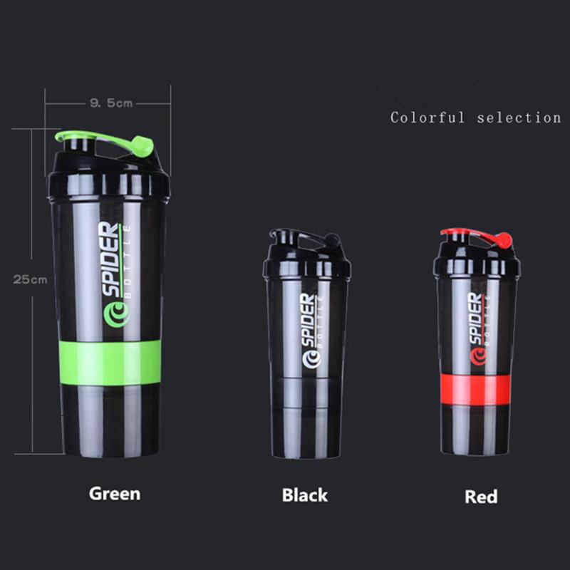 Protein Shaker Bottle with Agitator and Storage