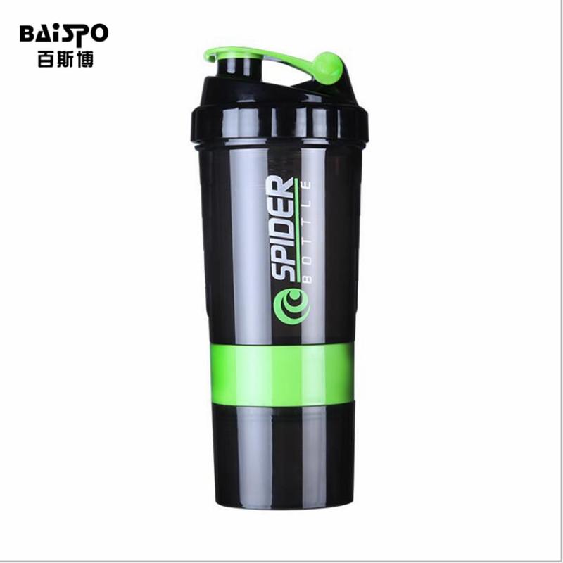 Protein Shaker Bottle with Agitator and Storage