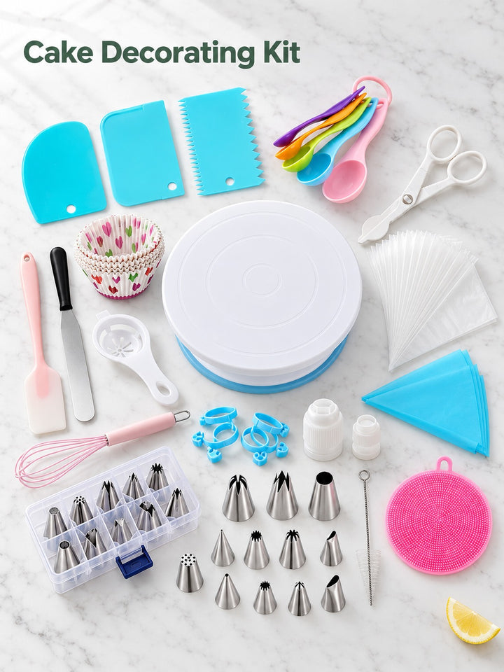 237 Piece Cake Decorating Kit with Turntable and Tips