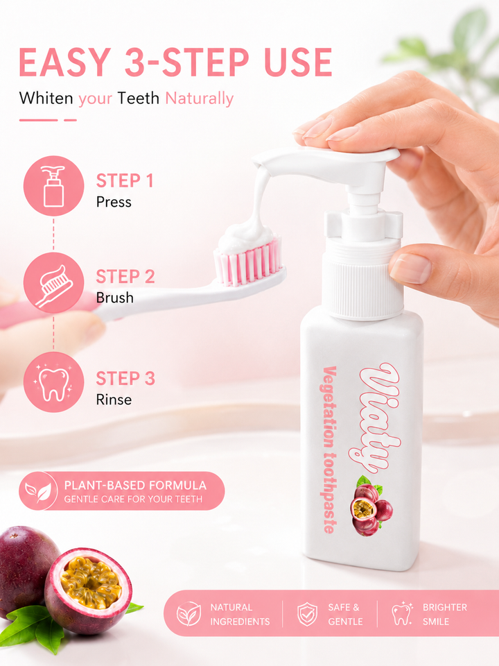 Baking Soda Whitening Toothpaste — Natural, Fruit-Powered