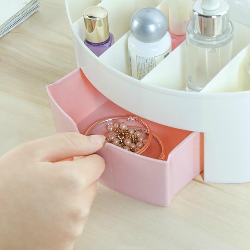 Desktop Makeup Organizer with Drawer and Dividers