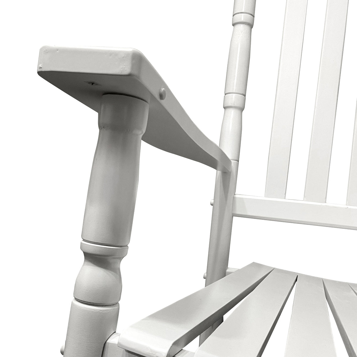 White Wooden Porch Rocking Chair for Outdoor Seating