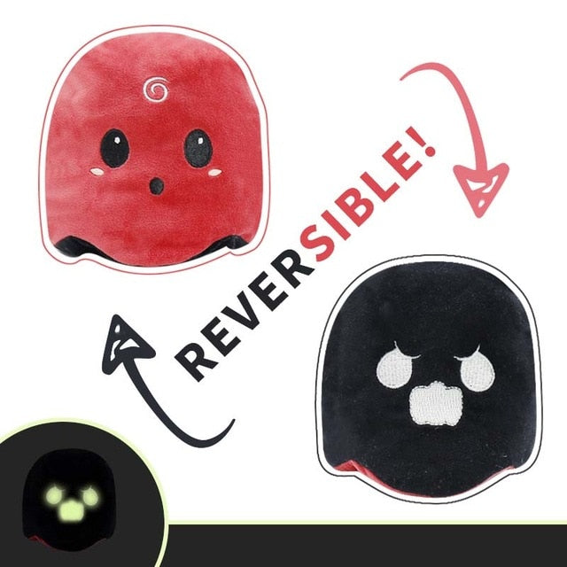 Reversible Octopus Plush Toy for Two-Sided Halloween Fun