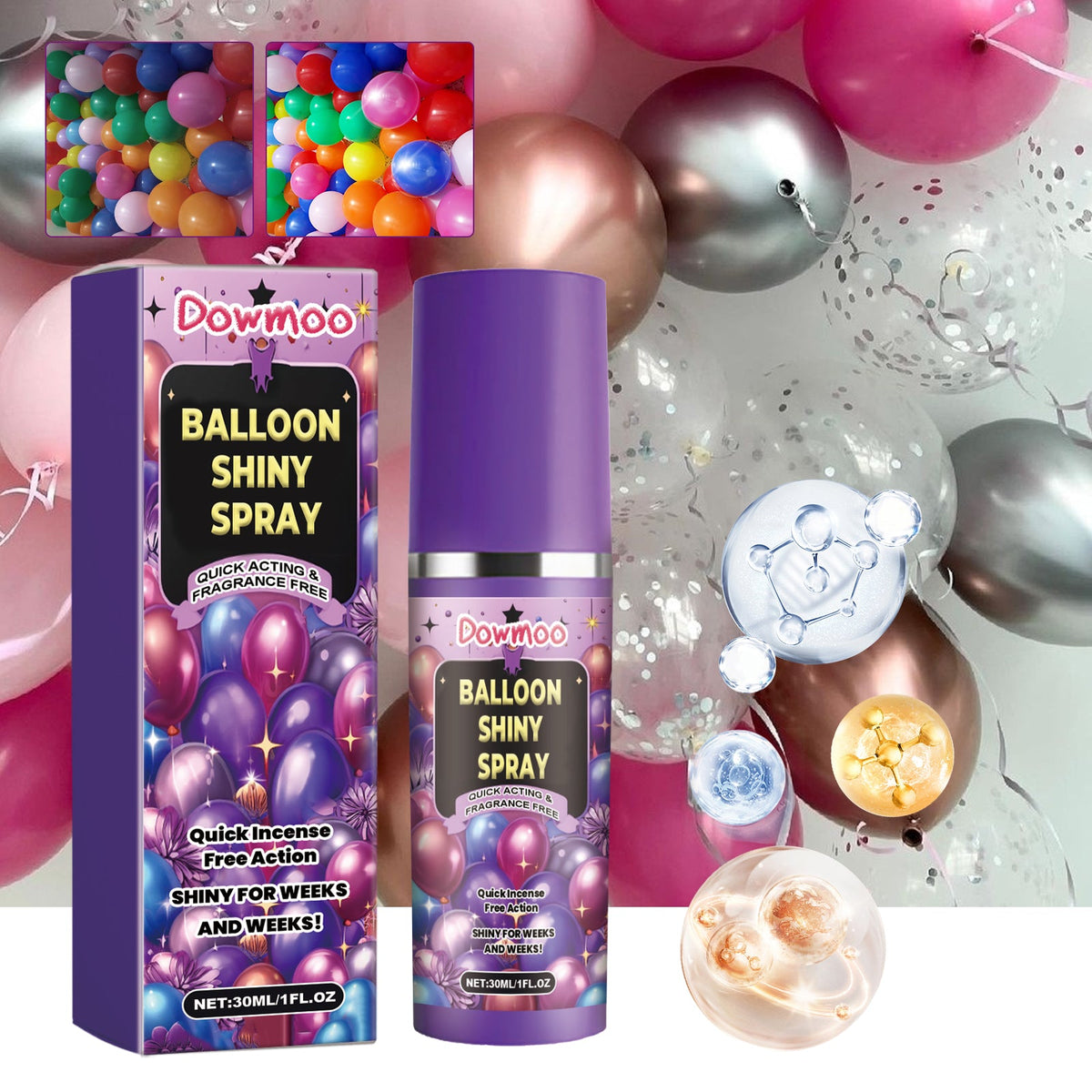 Balloon Shine Spray for Long-Lasting Glossy Decor